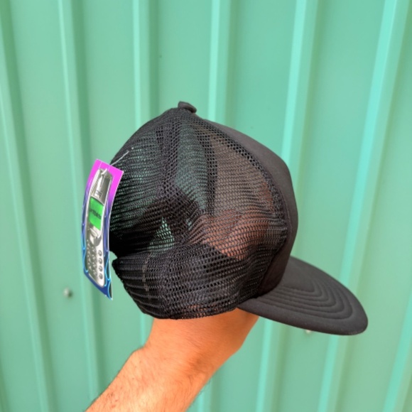 Vintage ARTICLE PUBLICITAIRES MB AMOS trucker hat black snapback quebec - Picture 3 of 6